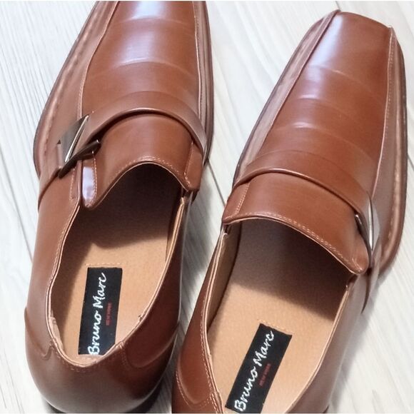 (84-4449)  Bruno Marc Men Oxfords Fashion Square Toe Shoes Slip On Loafer Sz 10. main image 5